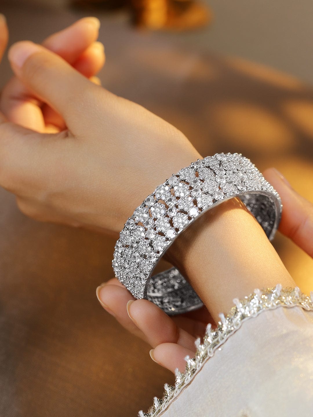 Captivating Gold with American Diamond Bangles 2.4 - Small