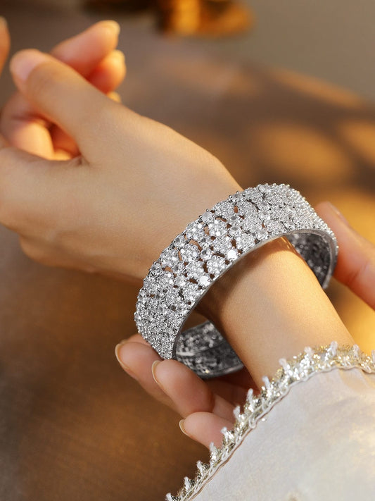 Captivating Gold with American Diamond Bangles 2.4 - Small