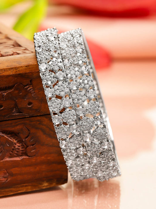 Captivating Gold with American Diamond Bangles 2.4 - Small