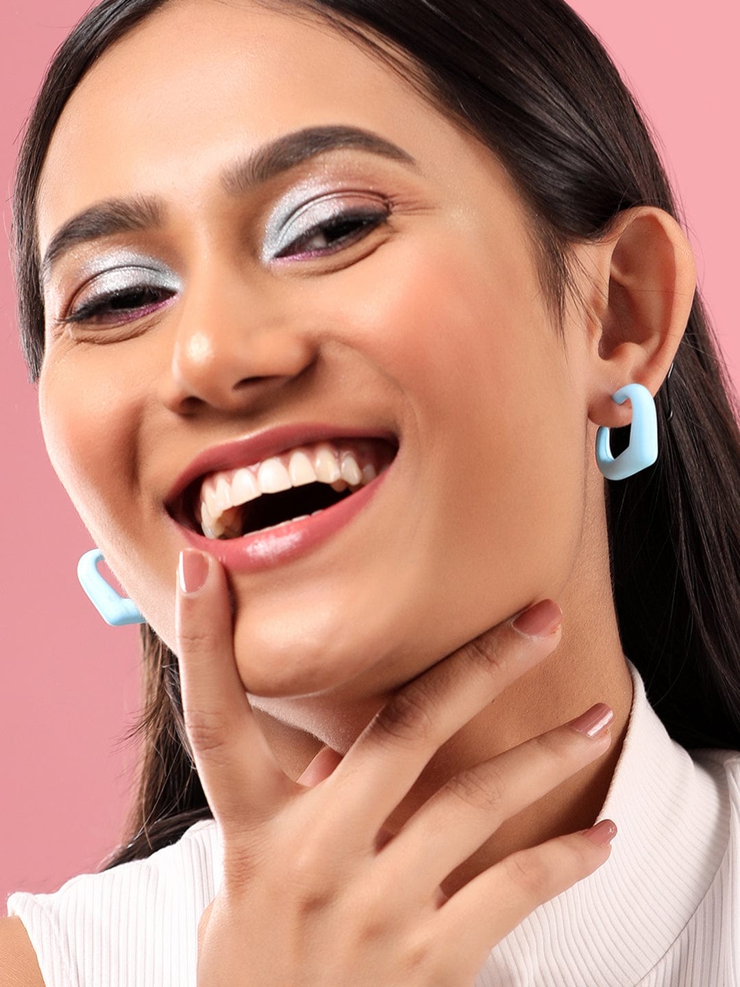 【Rubans】 Voguish Gold-Toned Classic Hoop Earrings (Set of 3)｜ゴールドトーン エナメル フープイヤリング 3組セット