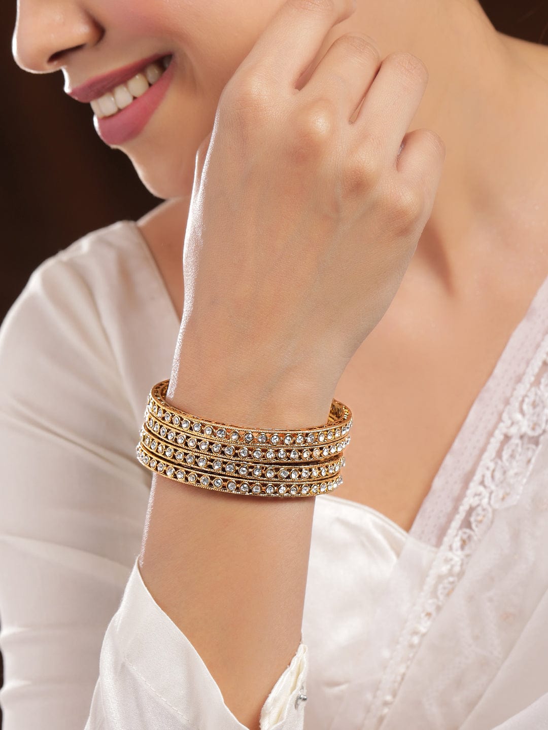 Minimal Luxe Kundan Bangles 2.10 - Extra Large