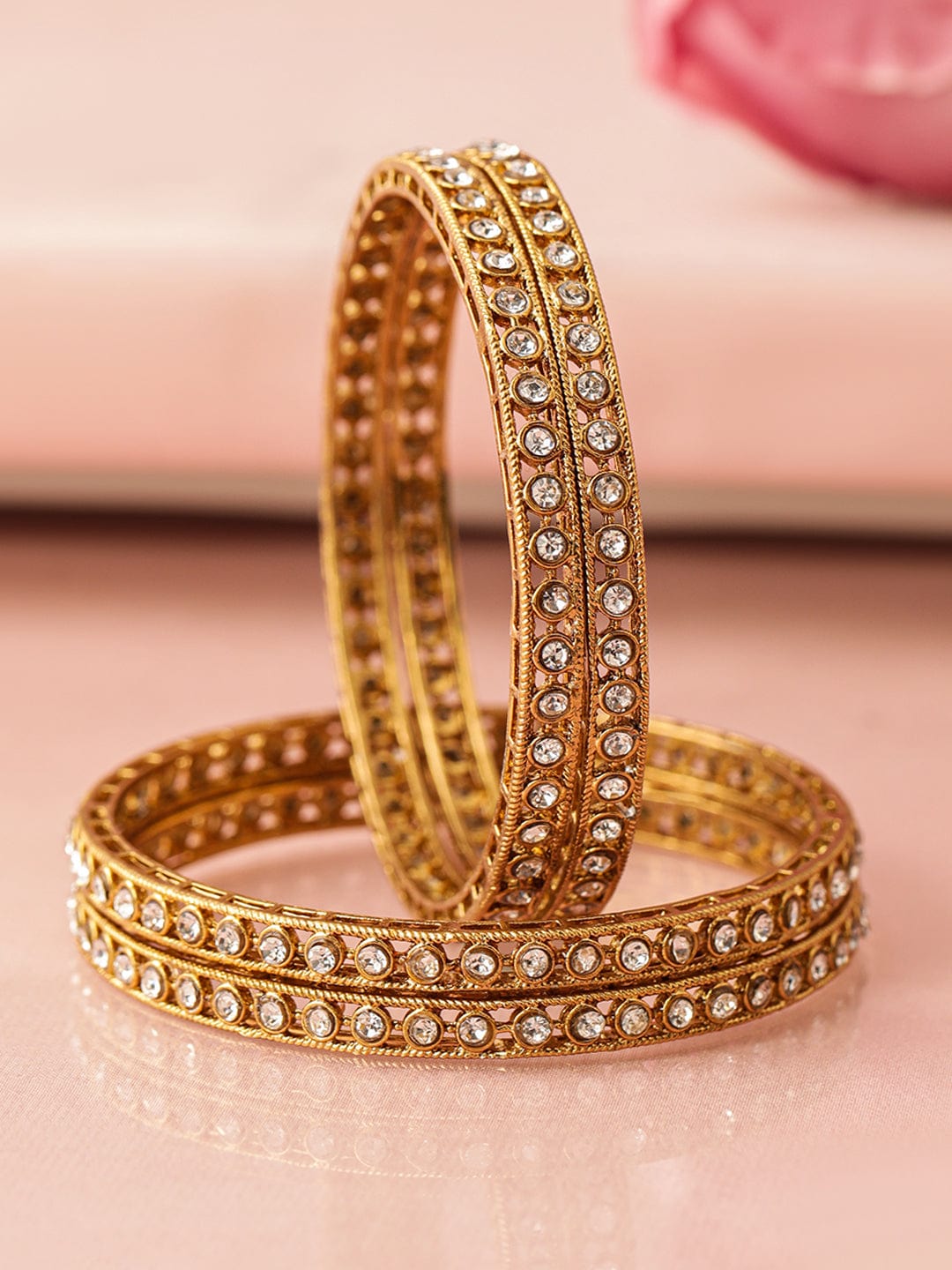 Minimal Luxe Kundan Bangles 2.6 - Medium