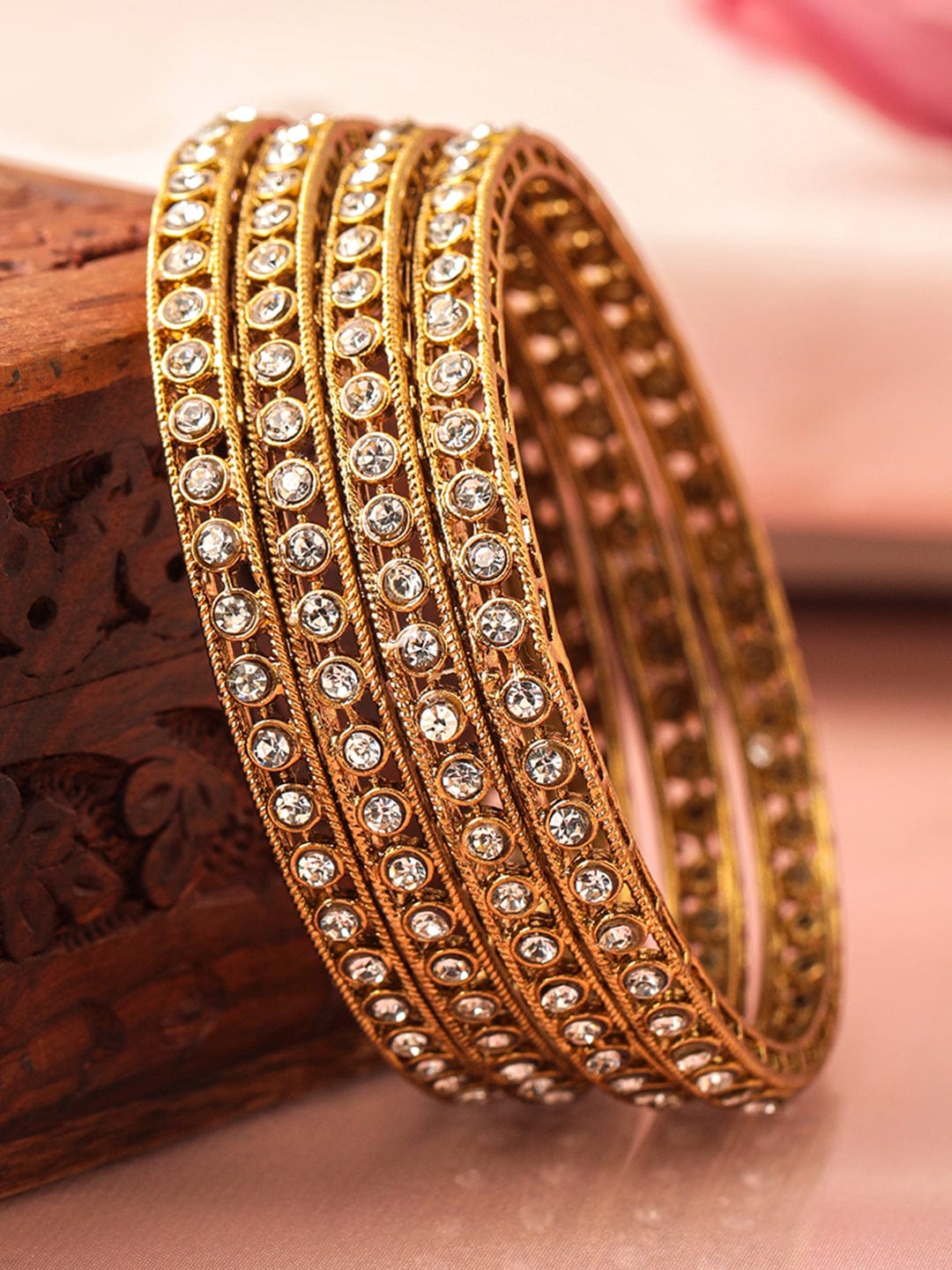 Minimal Luxe Kundan Bangles 2.10 - Extra Large