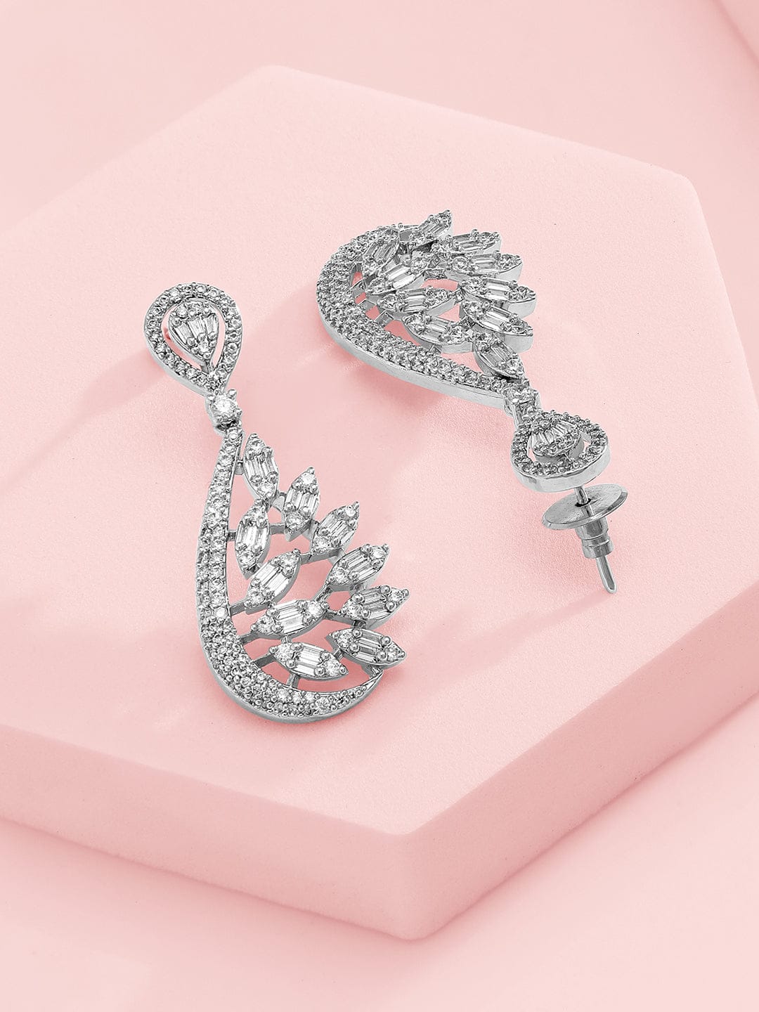 American Diamond Zirconia Leaf Cluster Choker Set フリーサイズ