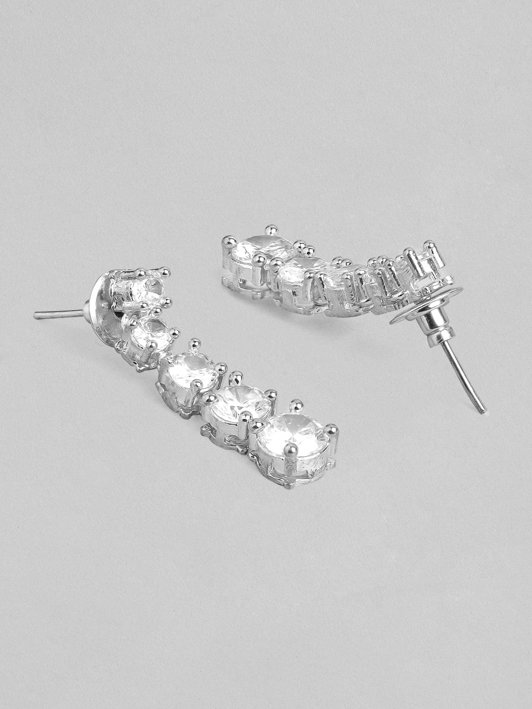 Dainty Zircon Adjustable tennis necklace set Silver