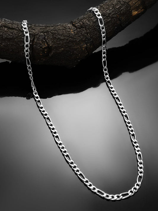【Rubans】 Men's Silver-Plated Figaro Chunky Chain Necklace｜メンズ シルバーメッキ フィガロ チャンキー チェーンネックレス