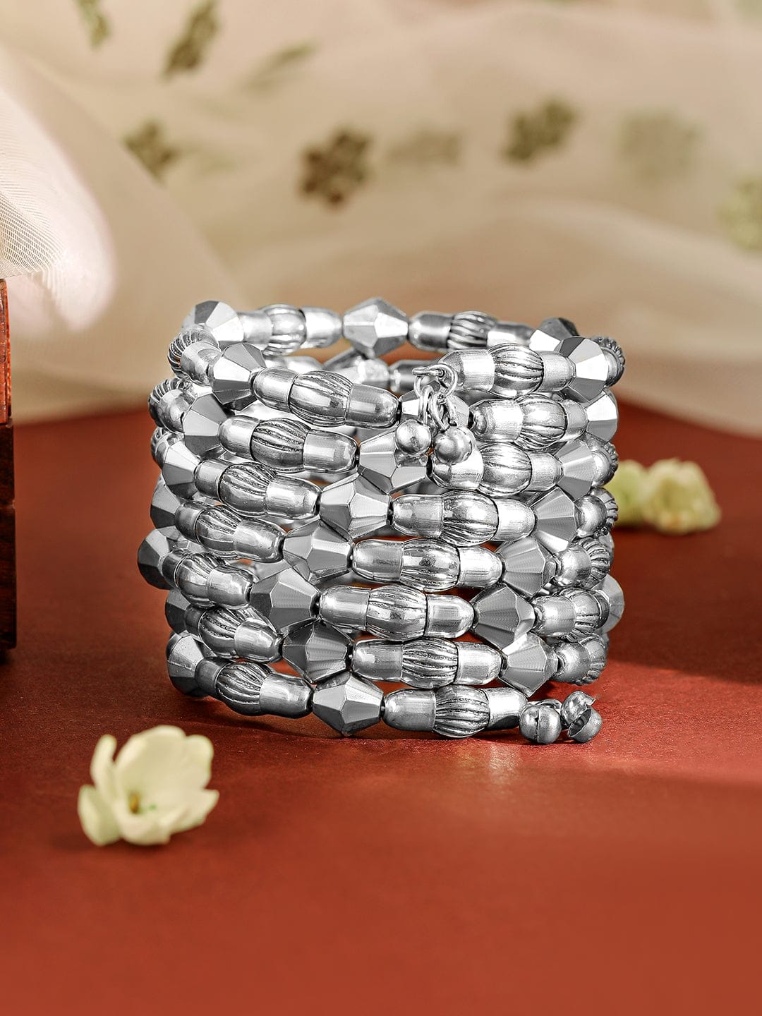 Rubans Silver Plated Multi-Layered Statement Bracelet Silver
