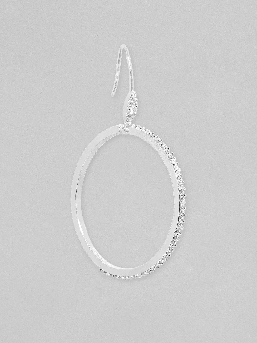 White Shimmering Drop Earrings Silver