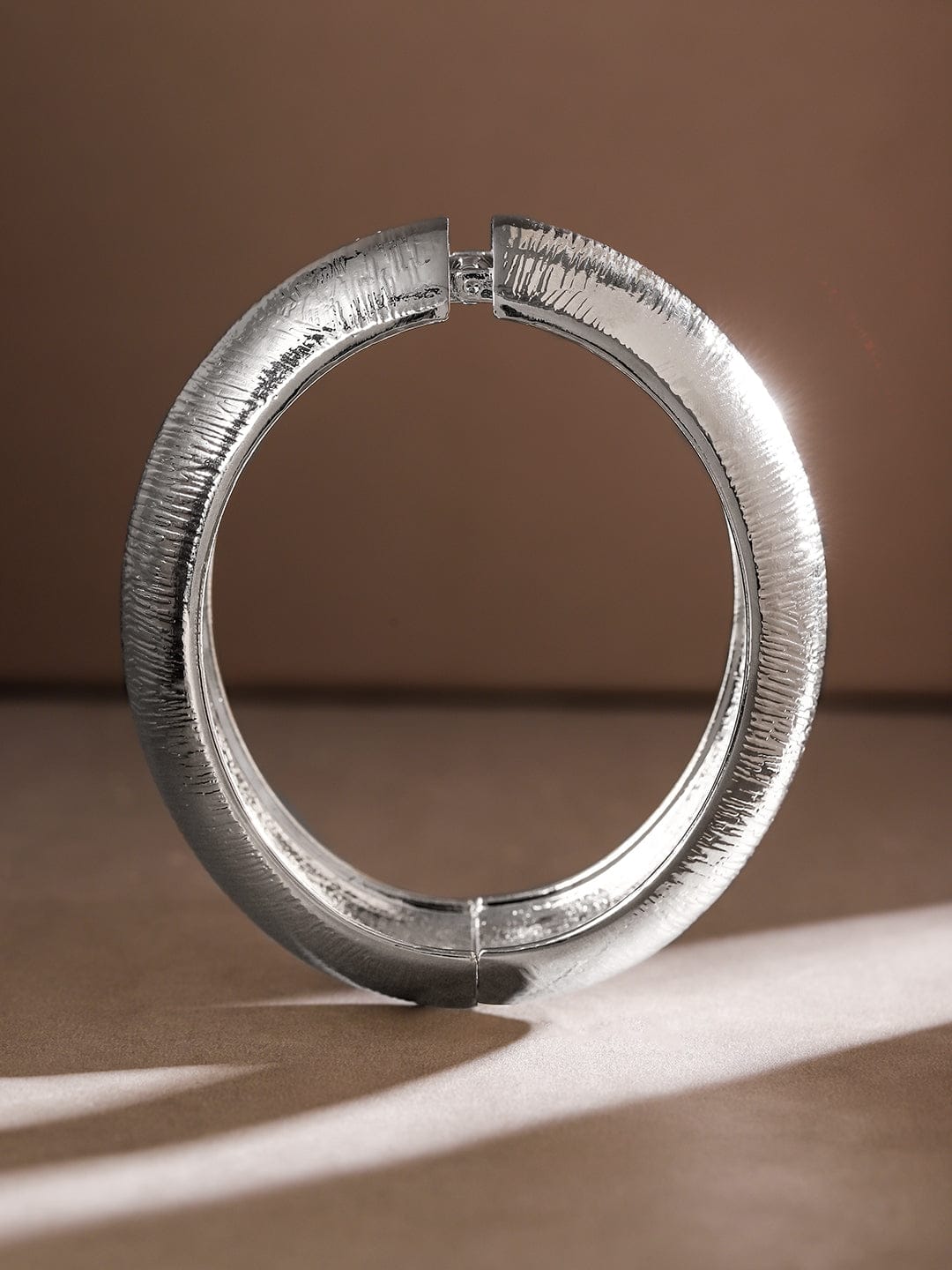 Modern Chunky White Kada Silver