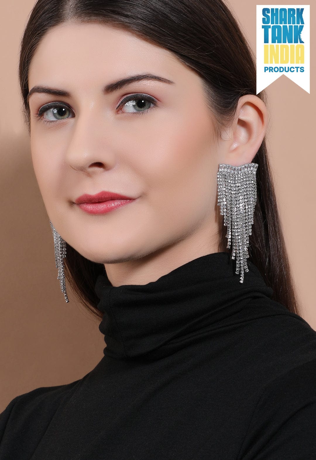 【Rubans】 Siver Plated Handcrafted CZ Stone Multi Layer Drop Earrings｜シルバーメッキ ハンドクラフト CZストーン マルチレイヤー ドロップイヤリング