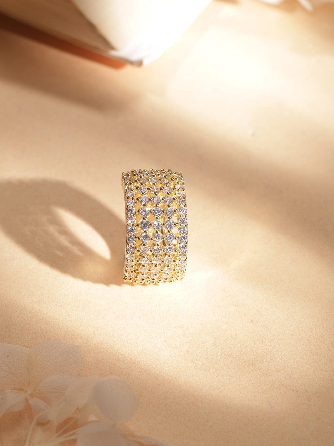 American Diamond Zirconia Gold Ring Gold