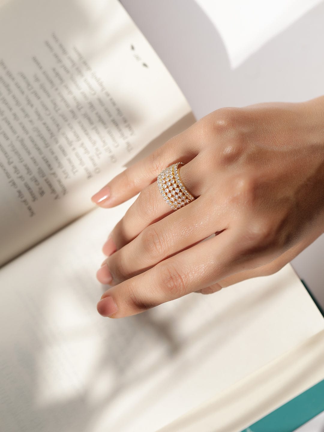 American Diamond Zirconia Gold Ring Gold