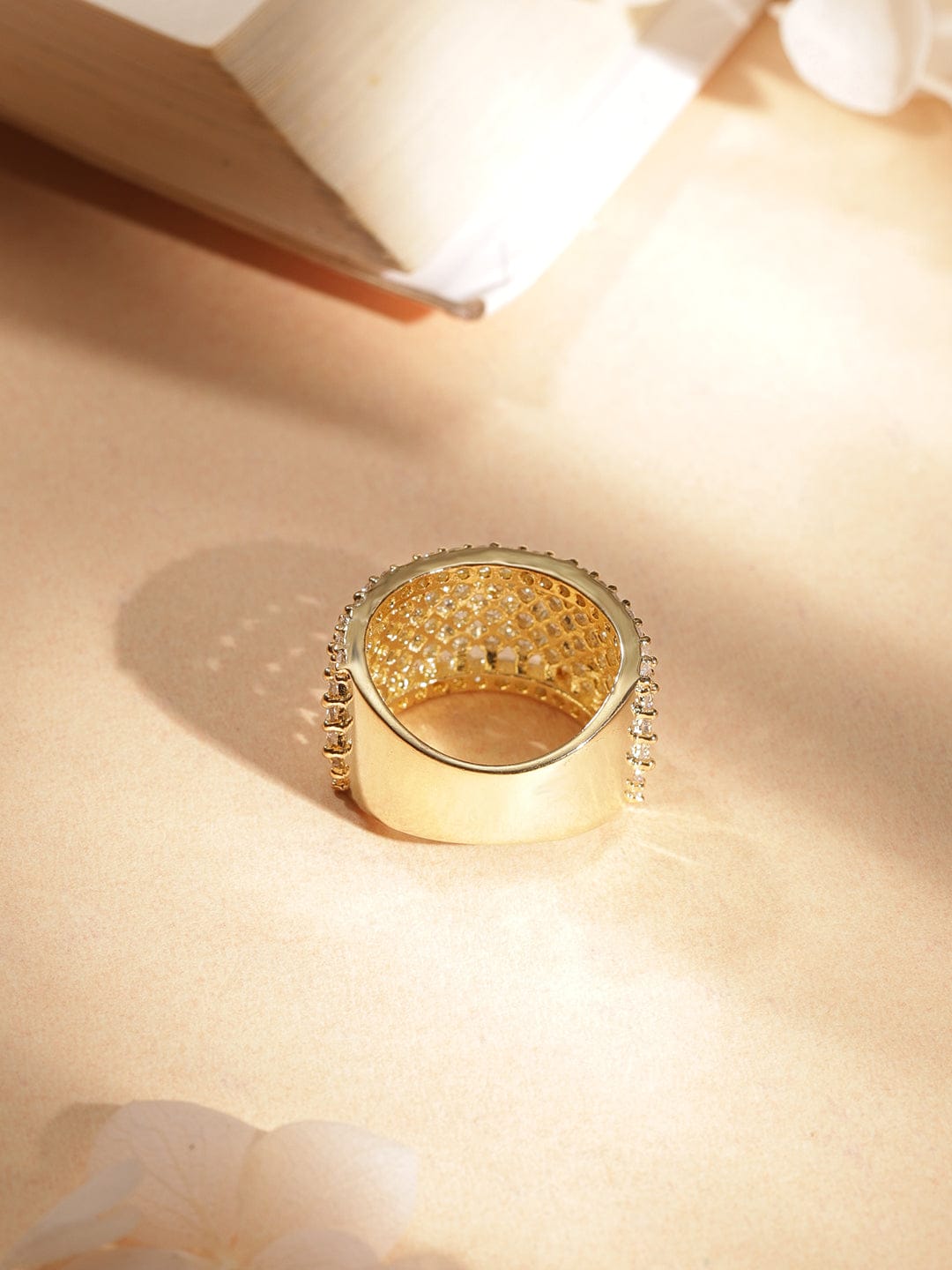 American Diamond Zirconia Gold Ring Gold