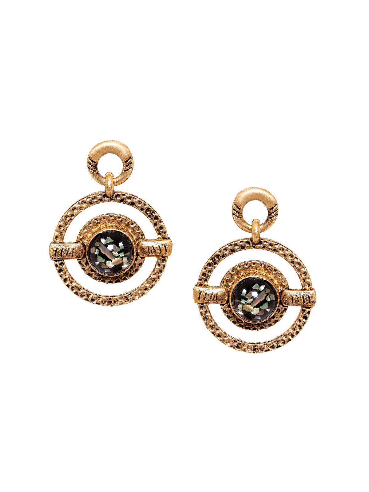 【Rubans】 Timeless Elegance Oxidized Gold Plated Drop Earrings｜タイムレスエレガンス オキシダイズド ゴールドメッキ ドロップイヤリング