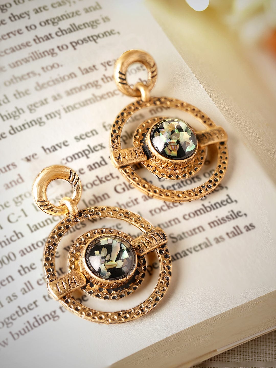 【Rubans】 Timeless Elegance Oxidized Gold Plated Drop Earrings｜タイムレスエレガンス オキシダイズド ゴールドメッキ ドロップイヤリング