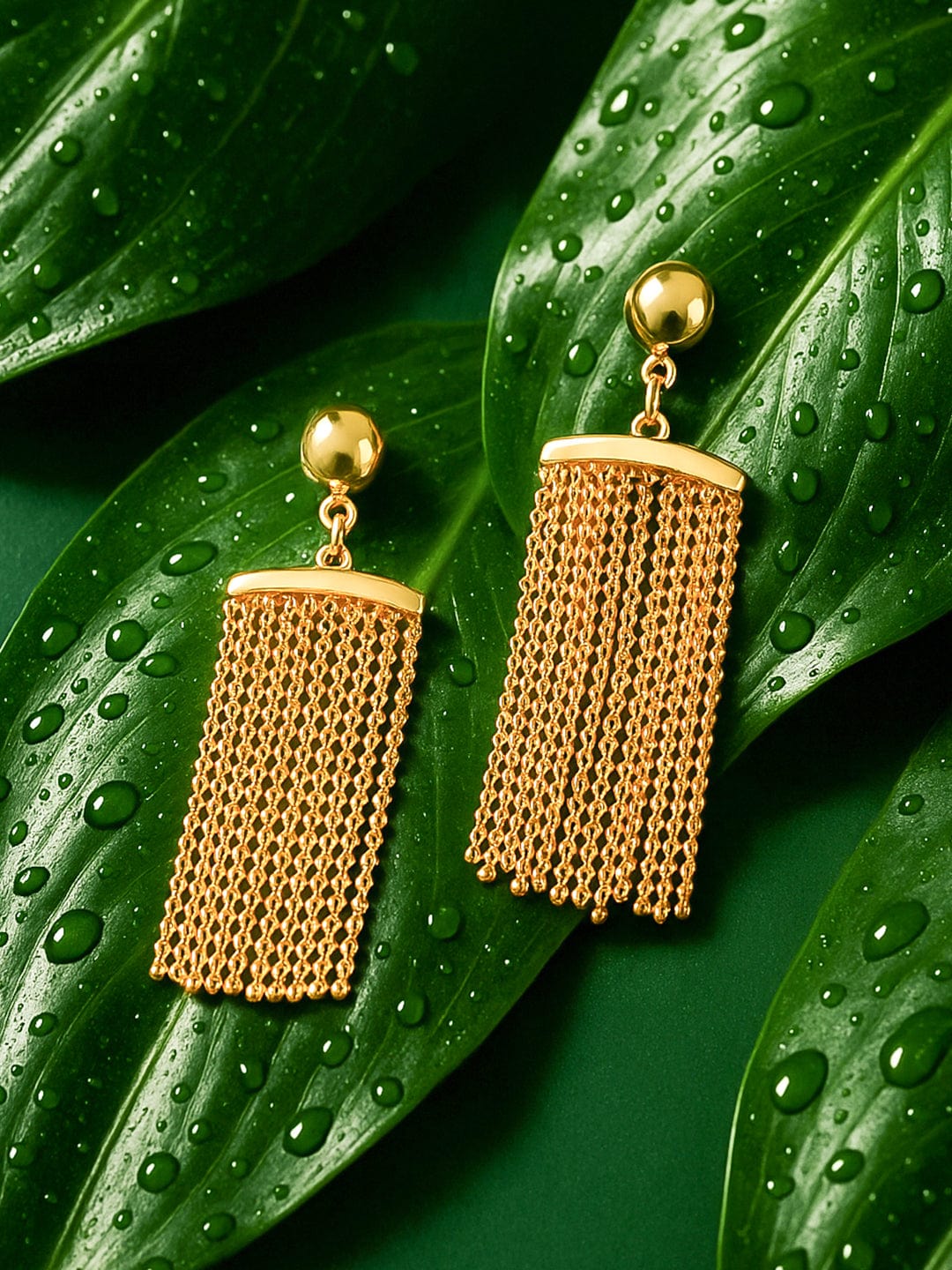【Rubans】 Voguish 18K Gold Plated Contemporary Layered Drop Earrings｜ヴォーギッシュ 18Kゴールドメッキ コンテンポラリー レイヤード ドロップイヤリング