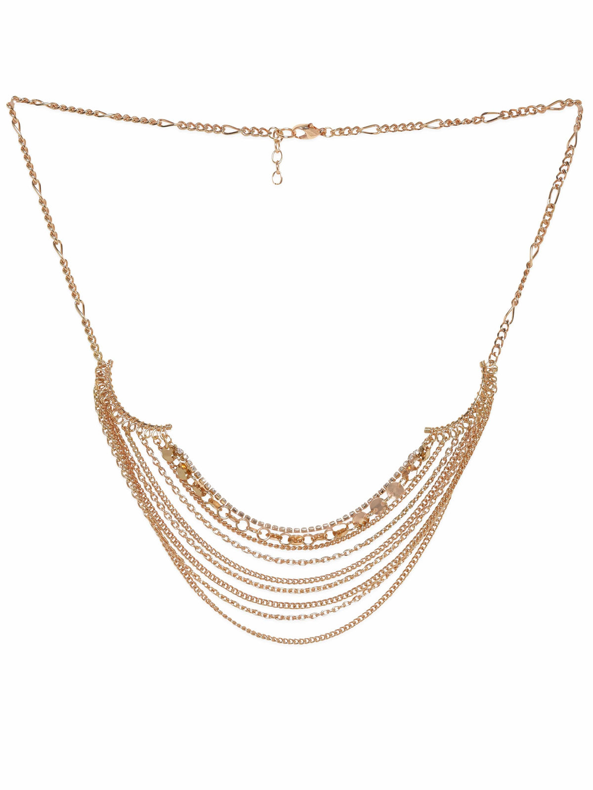 【Rubans】 Voguish 18K Gold Plated Dynamic Layers Statement Necklace｜ヴォーギッシュ 18K ゴールドメッキ マルチレイヤー ステートメントネックレス