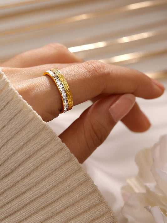 Gold plated American Diamond Zirconia Channel Ring 7