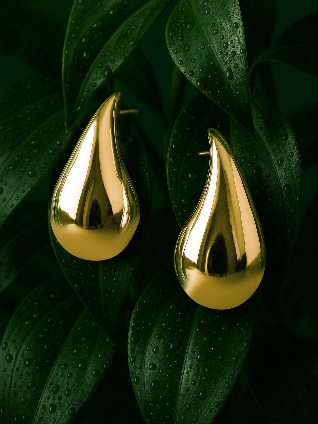 Golden Glow Teardrop Studs Gold