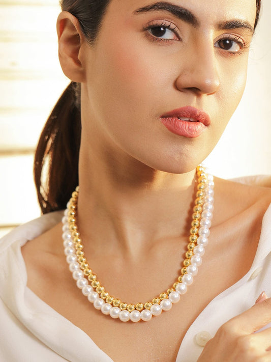 Luxe Pearl Beads Necklace フリーサイズ