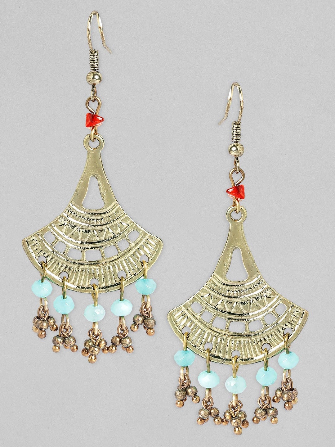 Rubans Voguish Antique Polished Blue beaded earrings. Multi color