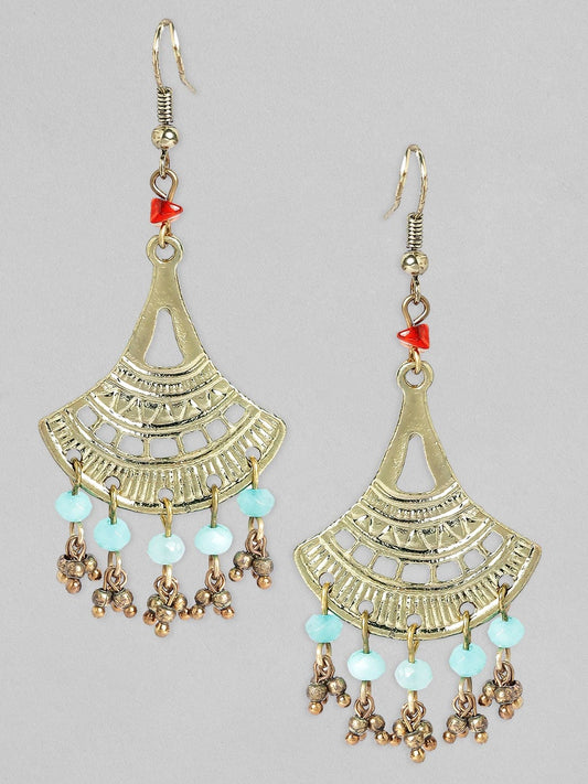 Rubans Voguish Antique Polished Blue beaded earrings. Multi color