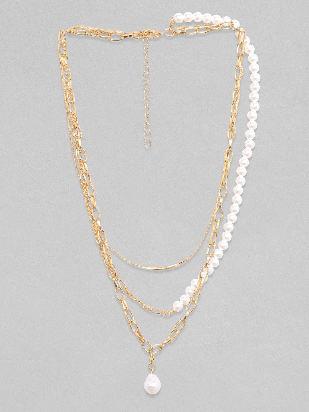 【Rubans】 Voguish Brass Gold-Plated Layered Necklace｜ヴォーギッシュ ブラス ゴールドメッキ レイヤードネックレス
