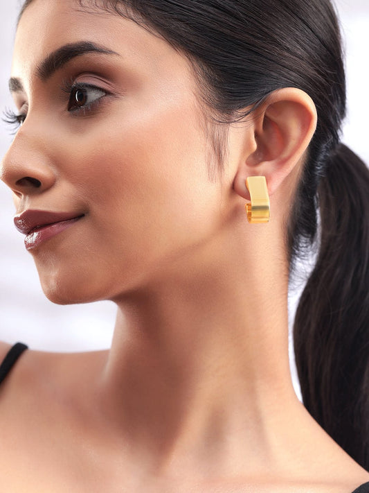 【Rubans】 Voguish Elegant Allure Gold Plated Hoop Earrings｜ヴォーギッシュ エレガントアリュール ゴールドメッキ フープイヤリング
