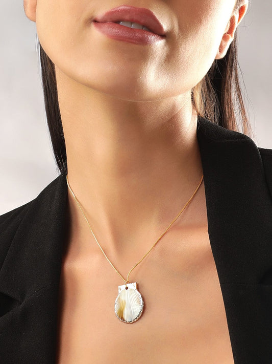 【Rubans】 Voguish Gold-Plated Circular Shaped Pendant With Chain｜ヴォーギッシュ ゴールドメッキ サークルペンダント チェーン付き