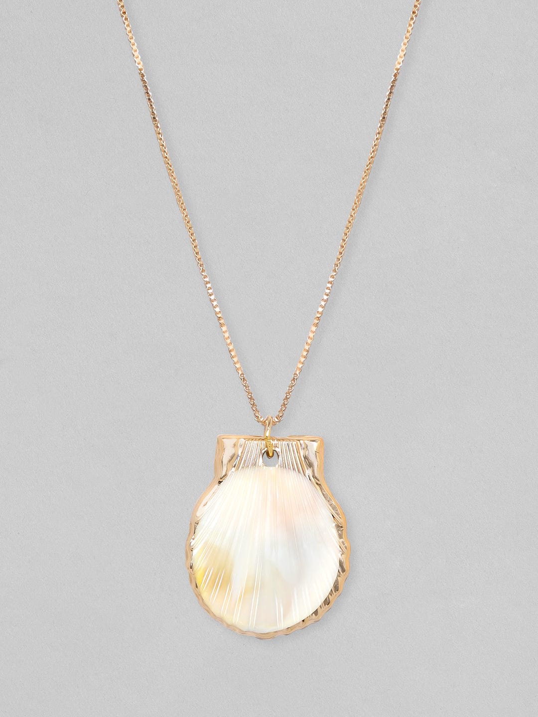 【Rubans】 Voguish Gold-Plated Circular Shaped Pendant With Chain｜ヴォーギッシュ ゴールドメッキ サークルペンダント チェーン付き