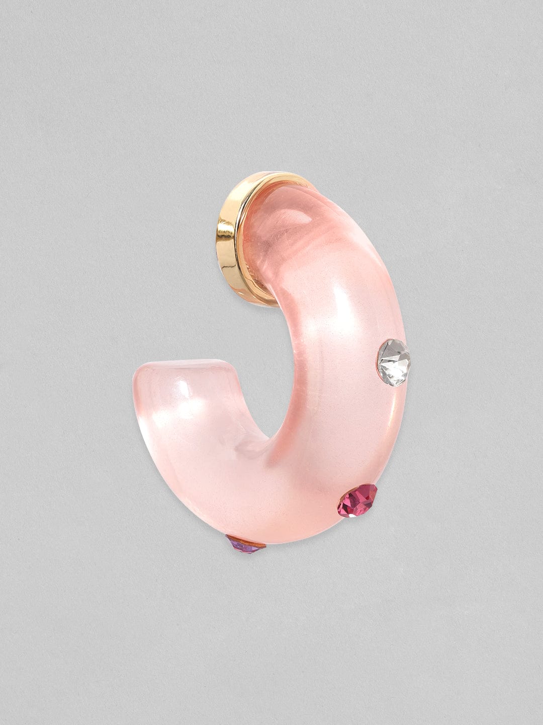 【Rubans】 Voguish Gold-Plated Classic Half Hoop Earrings｜ヴォーギッシュ ゴールドメッキ クラシック ハーフフープ イヤリング