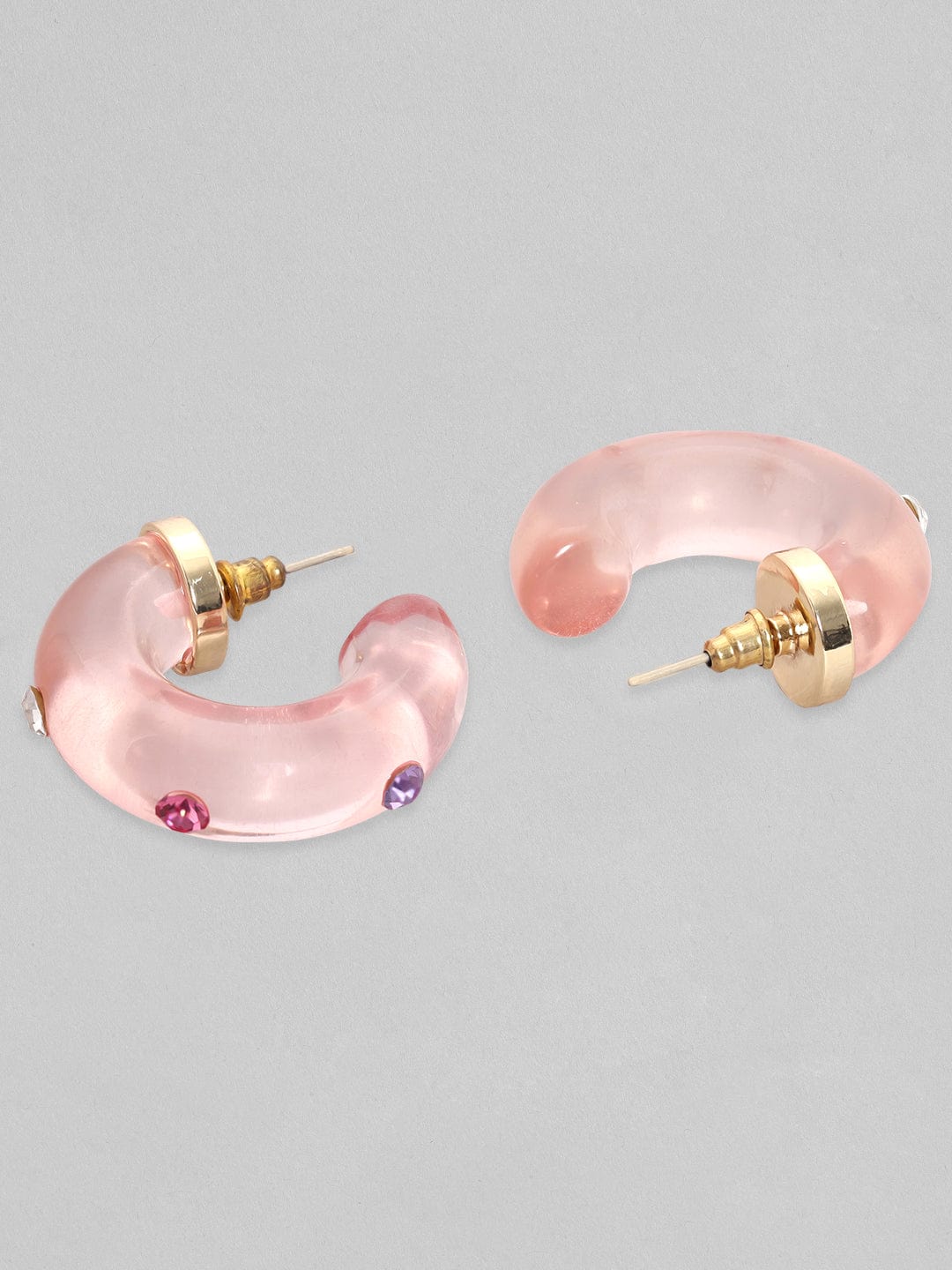 【Rubans】 Voguish Gold-Plated Classic Half Hoop Earrings｜ヴォーギッシュ ゴールドメッキ クラシック ハーフフープ イヤリング