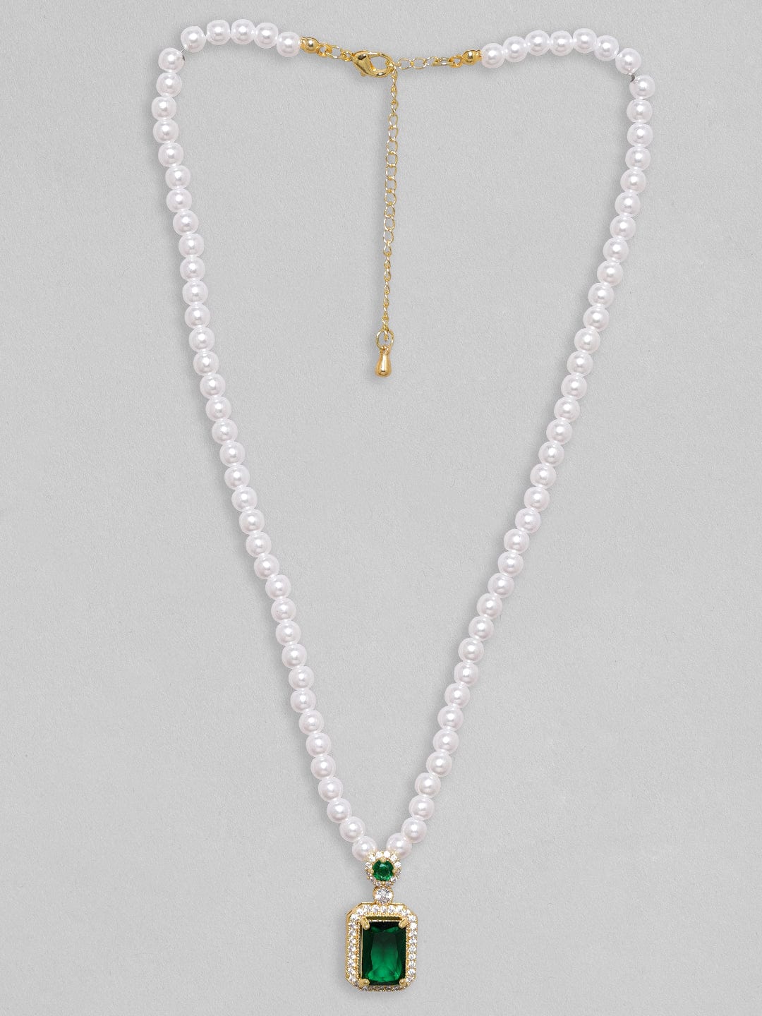 【Rubans】 Voguish Royal Emerald Green Pearl Pendant Necklace｜ヴォーギッシュ ロイヤル エメラルドグリーン パール ペンダントネックレス