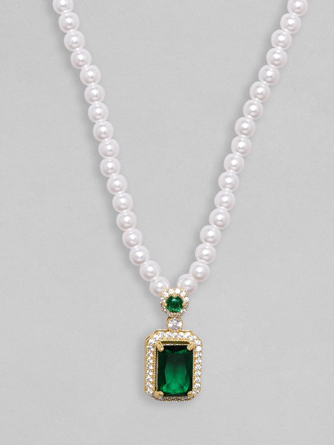 【Rubans】 Voguish Royal Emerald Green Pearl Pendant Necklace｜ヴォーギッシュ ロイヤル エメラルドグリーン パール ペンダントネックレス