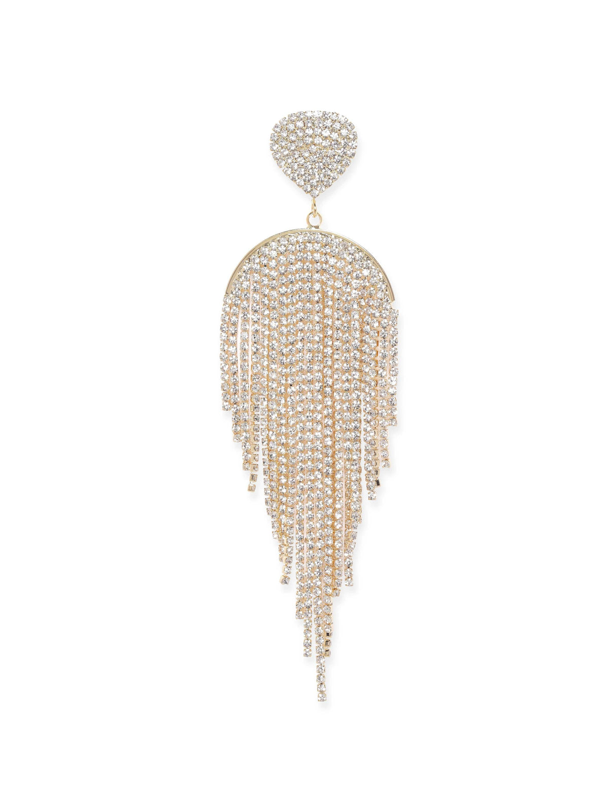 Runway Glam Crystal Multistrands Earrings Gold