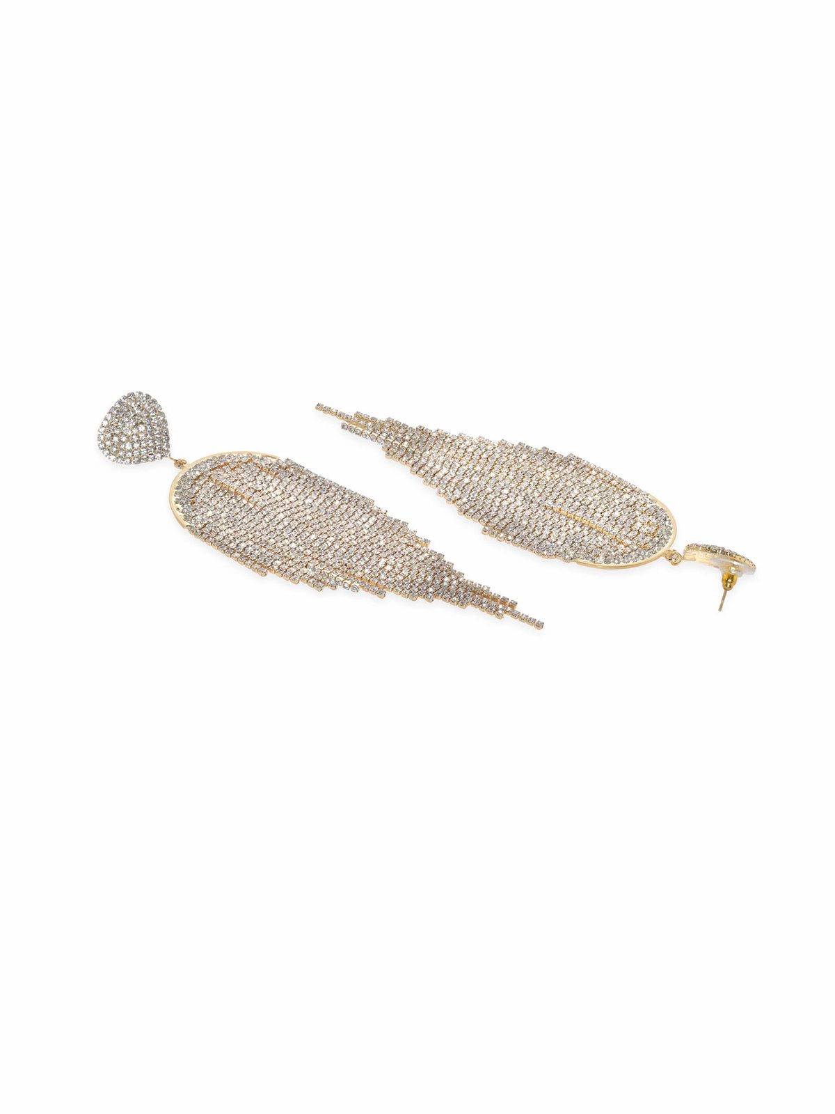 Runway Glam Crystal Multistrands Earrings Gold
