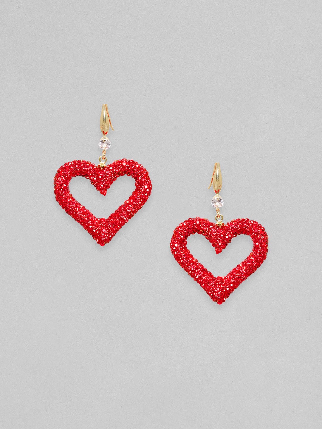 Red Love Crystal Drop Earrings Red
