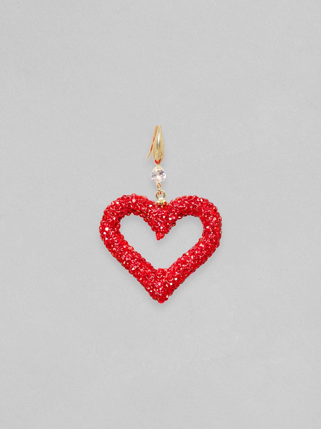 Red Love Crystal Drop Earrings Red