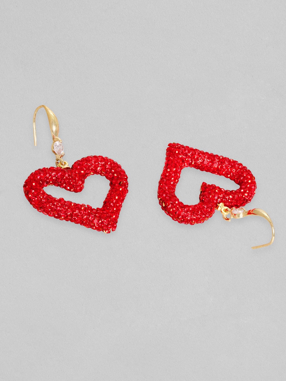 Red Love Crystal Drop Earrings Red