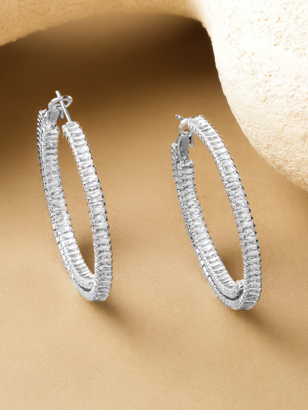 American diamond Zirconia studded hoop フリーサイズ