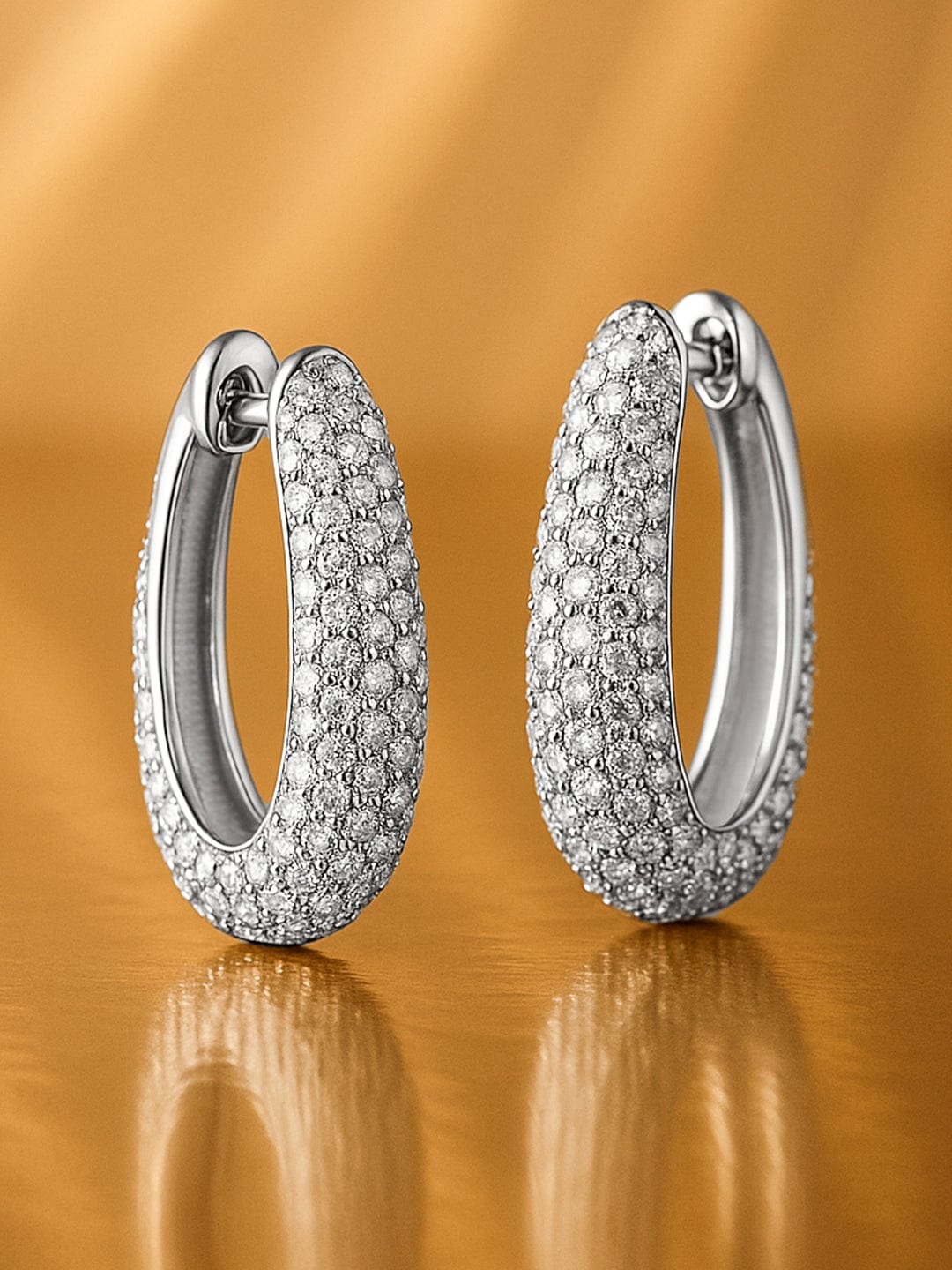 Chic Luxe Glow American Diamond Zirconia Half Round Studs フリーサイズ