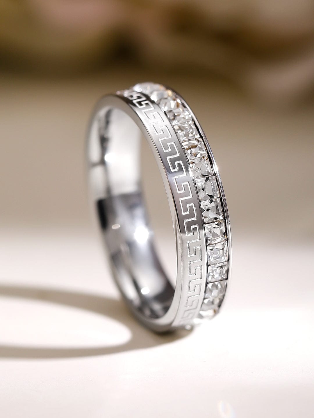 American Diamond Zirconia Cubic Studded Ring 7