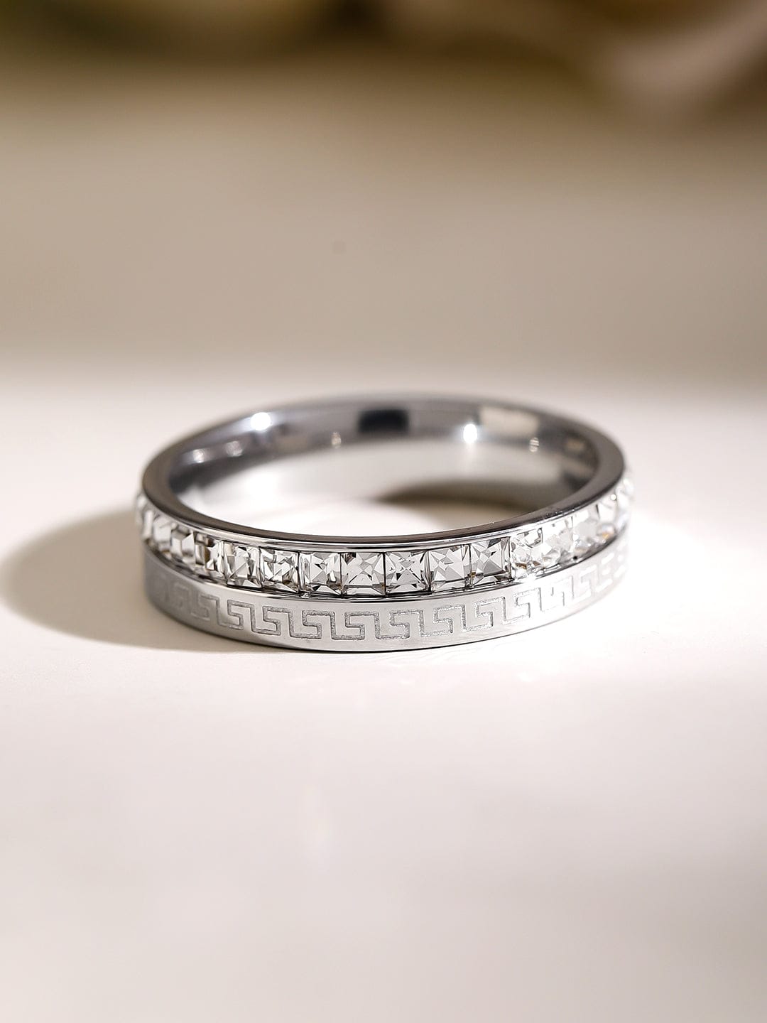 American Diamond Zirconia Cubic Studded Ring 7
