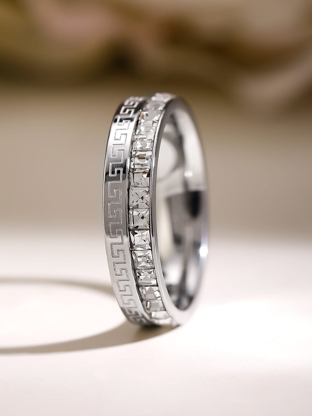 American Diamond Zirconia Cubic Studded Ring 7