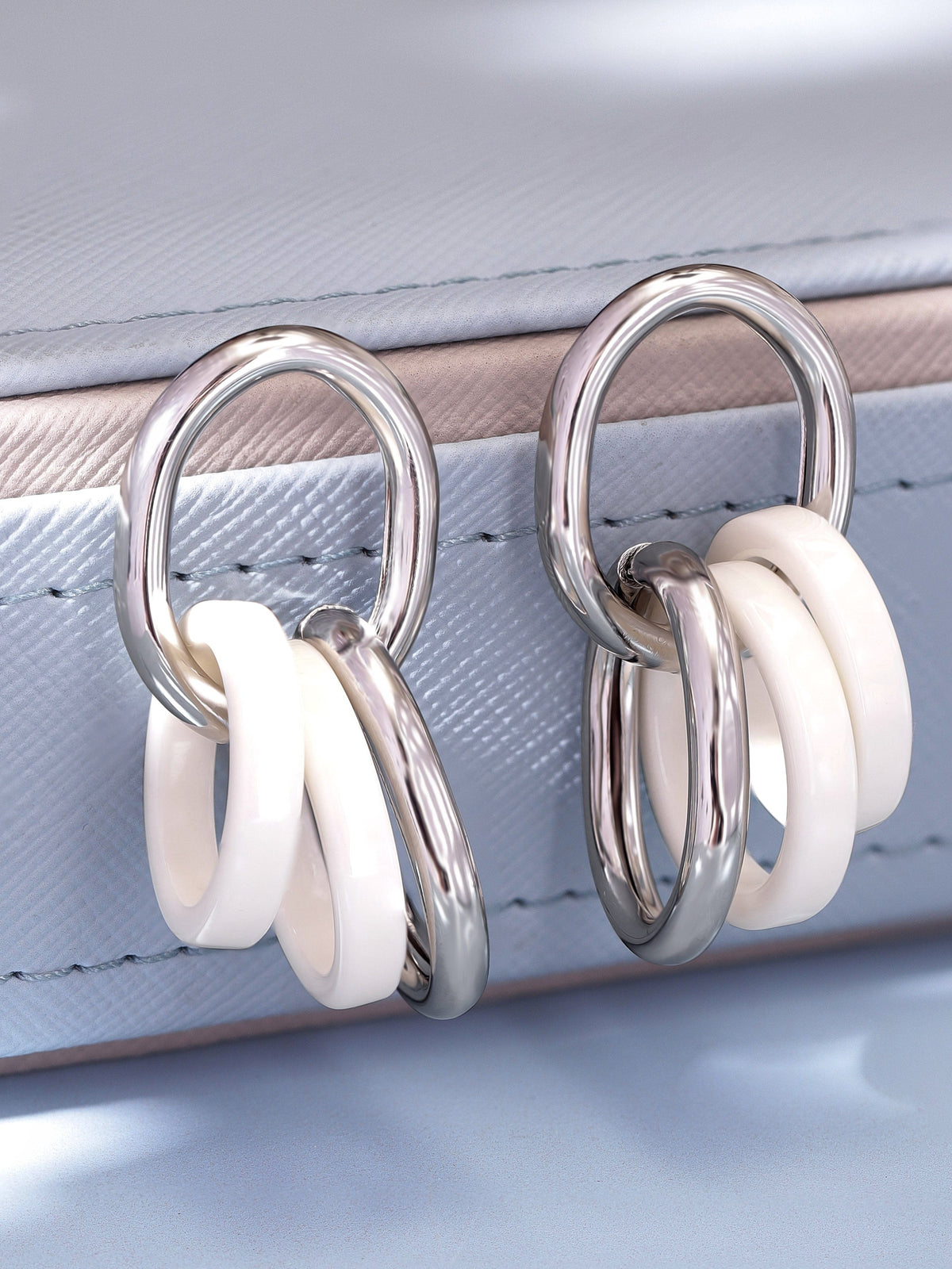 【Rubans】 Voguish Silver-Plated Circular Drop Earrings｜ヴォーギッシュ シルバーメッキ サーキュラー ドロップイヤリング