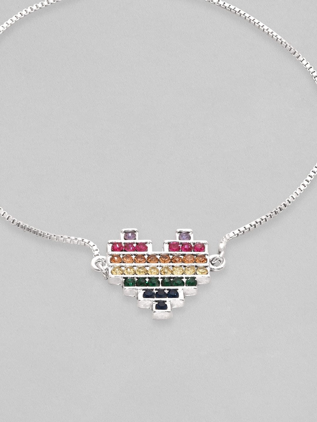 【Rubans】 Voguish Silver-Plated CZ Charm Bracelet｜ヴォーギッシュ シルバーメッキ CZ チャームブレスレット