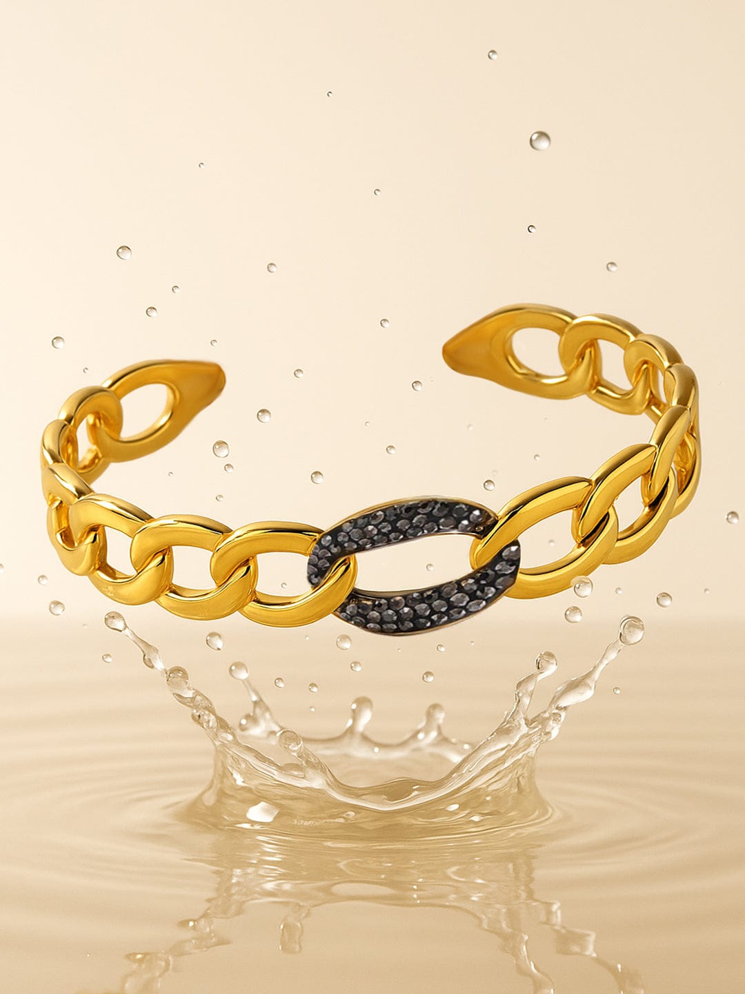 Rubans Voguish Women Brass Gold-Plated Cuff Bracelet Gold