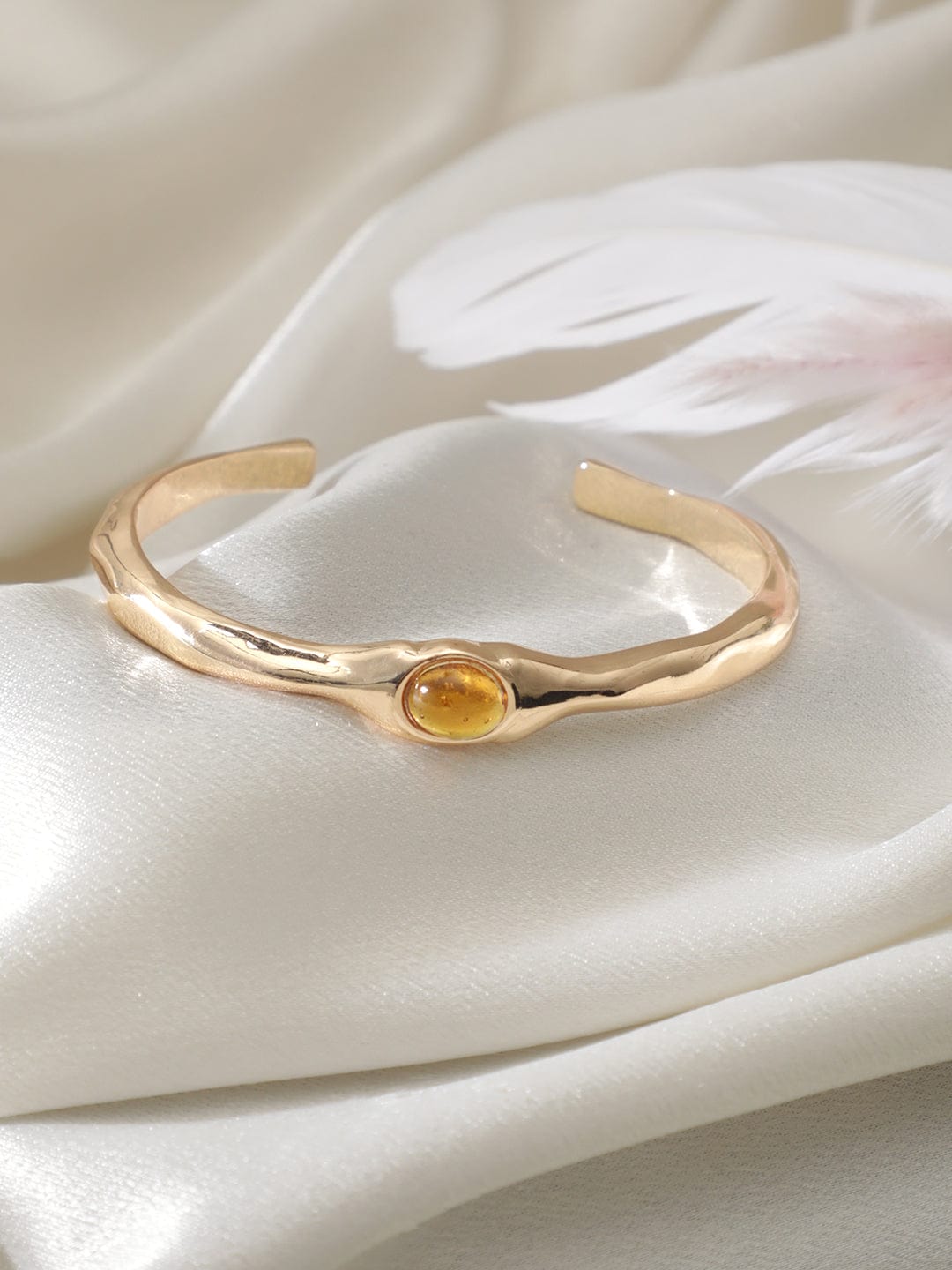 【Rubans】 Voguish Gold-Toned Brass Gold-Plated Cuff Bracelet｜ヴォーギッシュ ゴールドトーン ブラス カフブレスレット
