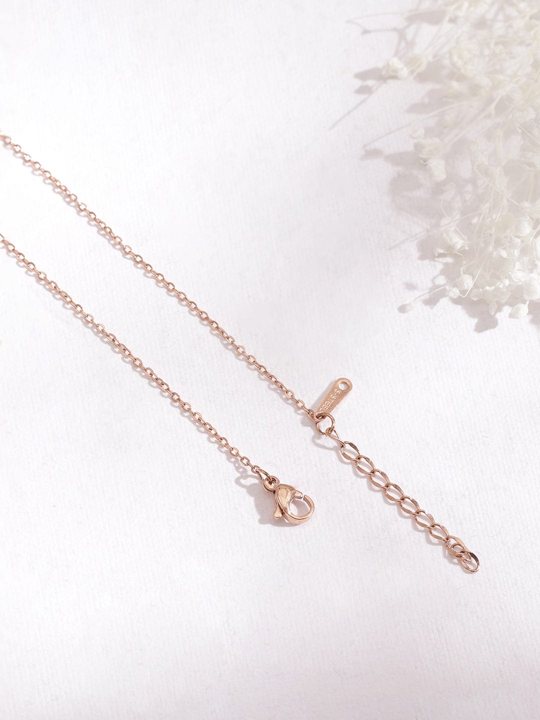 Rose Gold American Diamond Zirconia Necklace Set Rose Gold