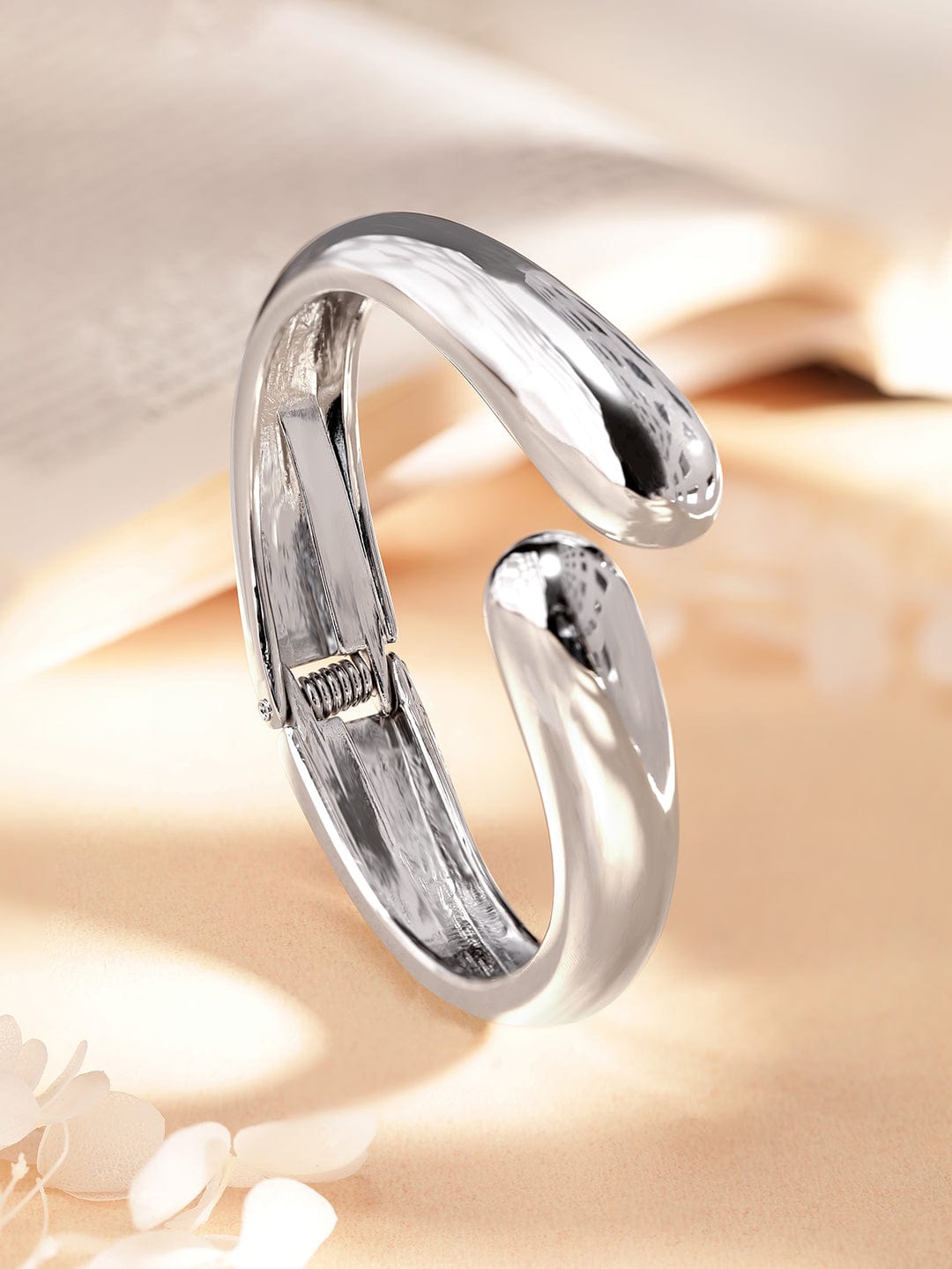 Rubans Vogusih Rhodium Plated Contemporary Bracelet Silver